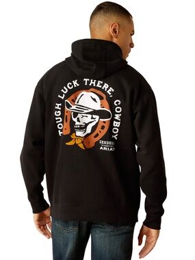 Ariat x Sendero Black Pullover Hoodie - 'Tough Luck There Cowboy' Graphic